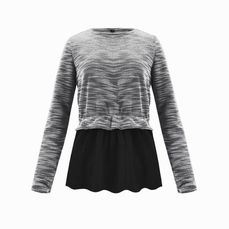 Women Casual Style Patchwork Knitting Bottoming Blouse