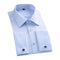 Fashionable Men Cotton Long Sleeves Stripes Printed Large Size French Cufflinks Shirt