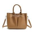Hot Sale Graceful Women Solid Color PU Leather Large Capacity Tote Bag