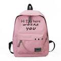 School Girl Fashion Large Capacity Unique Letters Print Canvas Backpack