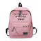 School Girl Fashion Large Capacity Unique Letters Print Canvas Backpack