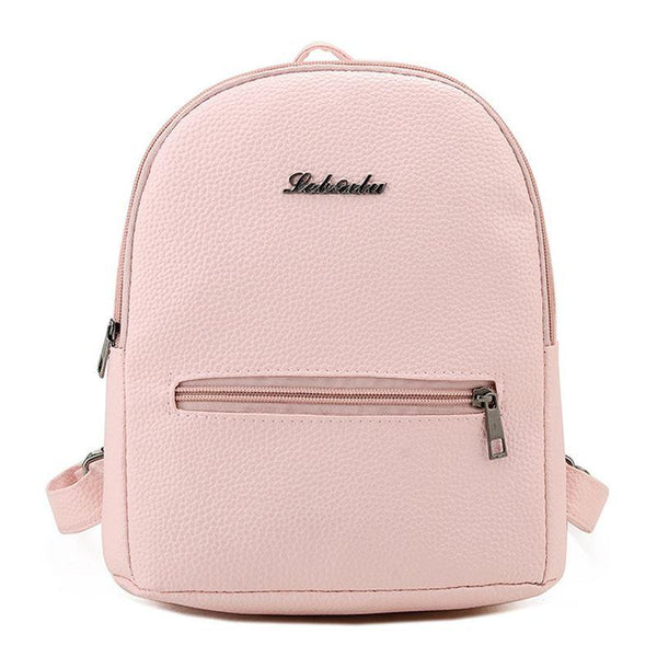 College Style Fashion School Girl Freshing Candy Color PU Backpack