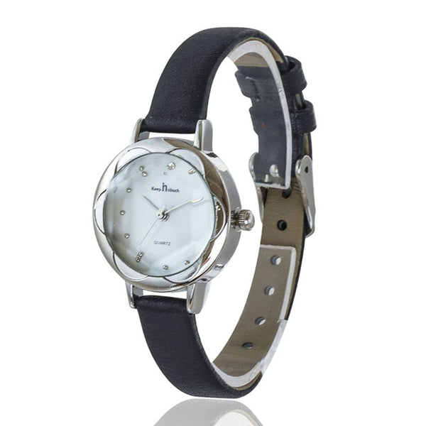 Elegant Women Fashion Colored Leather Band Casual Watch