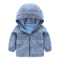 Boys Cotton Long Sleeves Big Pockets Hooded Zipper Coat
