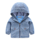 Boys Cotton Long Sleeves Big Pockets Hooded Zipper Coat