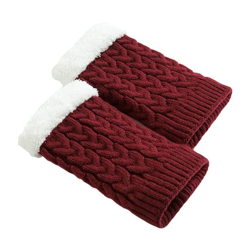 Winter Thickening Pattern Women Twist Knitted Leg Warmers