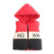 Fashionable Kids Cotton Patchwork Warm Hooded Sleeveless Vest