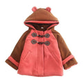 Winter Warm Girls Cute Cartoon Ear Pattern Patchwork Jacket Coat