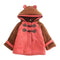 Winter Warm Girls Cute Cartoon Ear Pattern Patchwork Jacket Coat