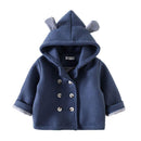 Cute Ear Pattern Long Sleeves Double Breasted Warm Coat For Kids