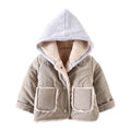 Baby Casual Cotton Patchwork Hooded Fleece-lined Warm Coat