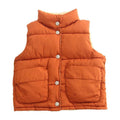 Kids Cotton Solid Color Warm Sleeveless Big Pockets Vest