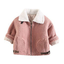 Fashion Cotton Long Sleeves Zipper Warm Teddy Coat For Girls