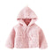 2 Pcs Set Cute Girls Cotton Pink Color Fleece Hoodies And Gloves
