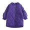 Casual Kids Outerwear Cotton Solid Color Diamond Pattern Warm Long Coat