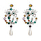 Fashion Vintage Palace Design Women Multicolor Rhinestone Pearl Drop Earrings