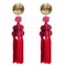 Fashion Handmade Women Exaggerted Bright Color Tassel Earrings