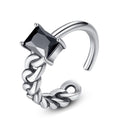Fashion Sterling Silver Twisted Unique Zircon Adjustable Ring