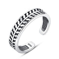 Fashion Unique Carving Sterling Silver Women Adjustable Ring