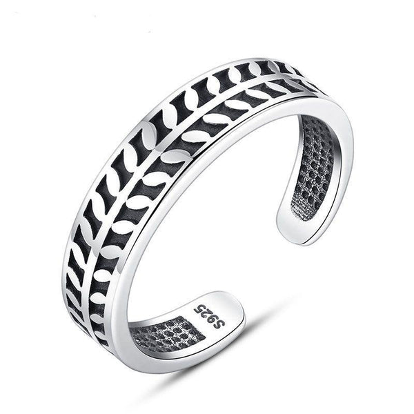Fashion Unique Carving Sterling Silver Women Adjustable Ring