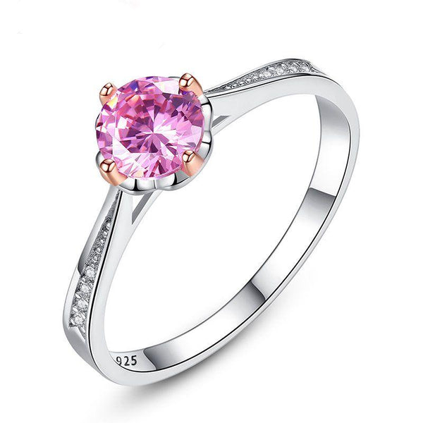 Fashion Women Wedding Fine Jewelry Colored Gemstone 925 Silver Ring