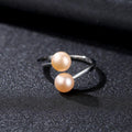 Luxury Fine Jewelry Sterling Silver Freshwater Pearl Adjustable Ring