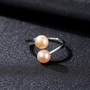 Luxury Fine Jewelry Sterling Silver Freshwater Pearl Adjustable Ring