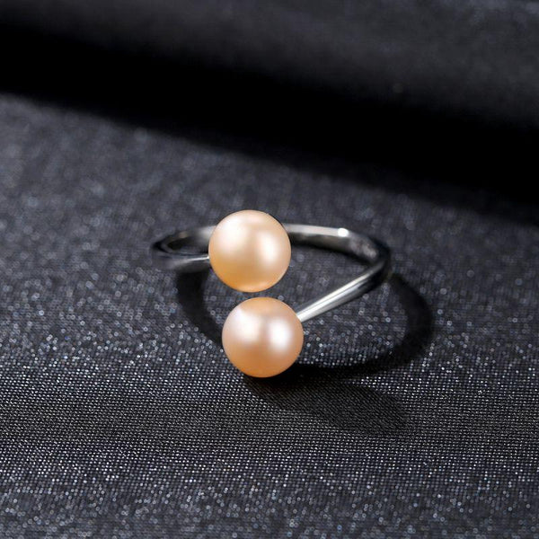 Luxury Fine Jewelry Sterling Silver Freshwater Pearl Adjustable Ring