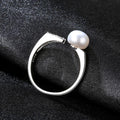 Fashion Geometry Design Luxury Sterling Silver Freshwater Zircon Ring
