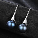 Natural 8-8.5mm Mabe Pearl Women Sterling Drop Earrings