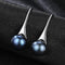 Natural 8-8.5mm Mabe Pearl Women Sterling Drop Earrings