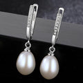 8-9mm Natural Freshwater Pearl Luxury Sterling Silver Clip Earrings