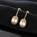 Fashion Unique Hollow Lace Design 18k Gold Plated Silver Pearl Earrings