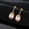 Fashion Unique Hollow Lace Design 18k Gold Plated Silver Pearl Earrings