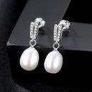 Fashion Classic Fine Jewelry Sterling Silver Zircon Natural Pearl Earrings