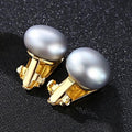 10-15mm Big Size Natural Mabe Pearl Women Sterling Silver Clip Earrings