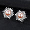 Fashion Unique Snowflake Design Luxury Sterling Silver Natural Peal Stud Earrings