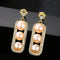 Fashion Unique Beans Design Women Luxury Zircon Freshwater Pearl S925 Earrings