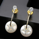Fashion Natural 8-9mm Freshwater Pearl Women Sterling Silver Earrings