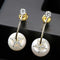 Fashion Natural 8-9mm Freshwater Pearl Women Sterling Silver Earrings
