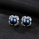 Fashion Elegant Flower Shape Earrings Women Natural Pearl Stud Earrings