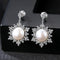 Luxury 925 Sterling Silver Jewelry Unique Snowflake Natural Pearl Earrings
