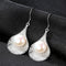 Luxury 925 Sterling Silver Fine Jewelry Freshwater Pearl Leaf Shape Drop Earrings