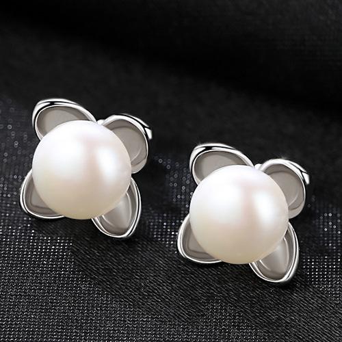 Fashion Classic Flower Design Luxury Sterling Silver Zircon Earrings