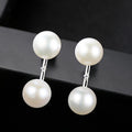 7-8mm Double Freshwater Pearls luxury Silver Anti Allergy Earrings