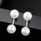7-8mm Double Freshwater Pearls luxury Silver Anti Allergy Earrings