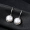 Fashion Geometric Round Shape Sterling Silver Natural Pearl Earrings