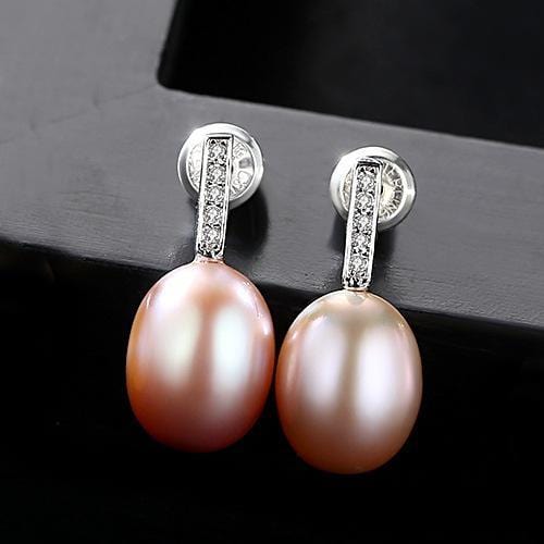 Simple Design Women Romantic Gift Natural Freshwater Pearl Earrings