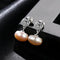 Women Simple Design Anti-allergy Silver Material Natural Pearl Earrings