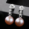 Fashion Luxury 3A Zircon Natural 8-9mm Freshwater Pearl Earrings